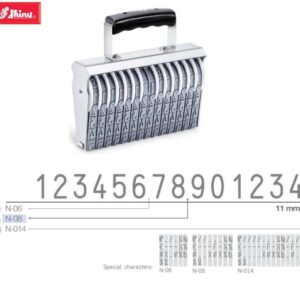 Dấu loại xoay chấm mực size 11mm 6-8-14 số Shiny N-06 N-08 N-014