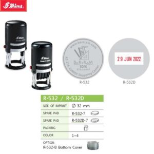 Dấu tròn nhỏ Shiny loại trơn và ngày tháng phi 32mm R-532 - R-532D
