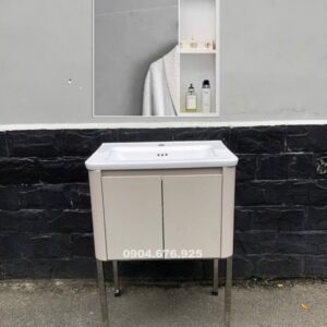 Tủ lavabo rửa mặt có chân đứng inox KT 61x48x86cm